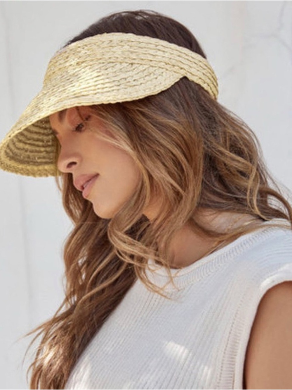Straw Braided Visor - Natural